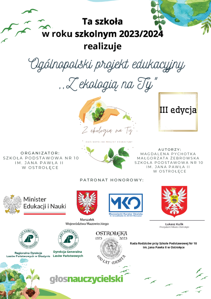 Plakat informujący o projekcie "Z ekologią na Ty"