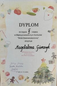 Dyplom Magdaleny Gierczyk