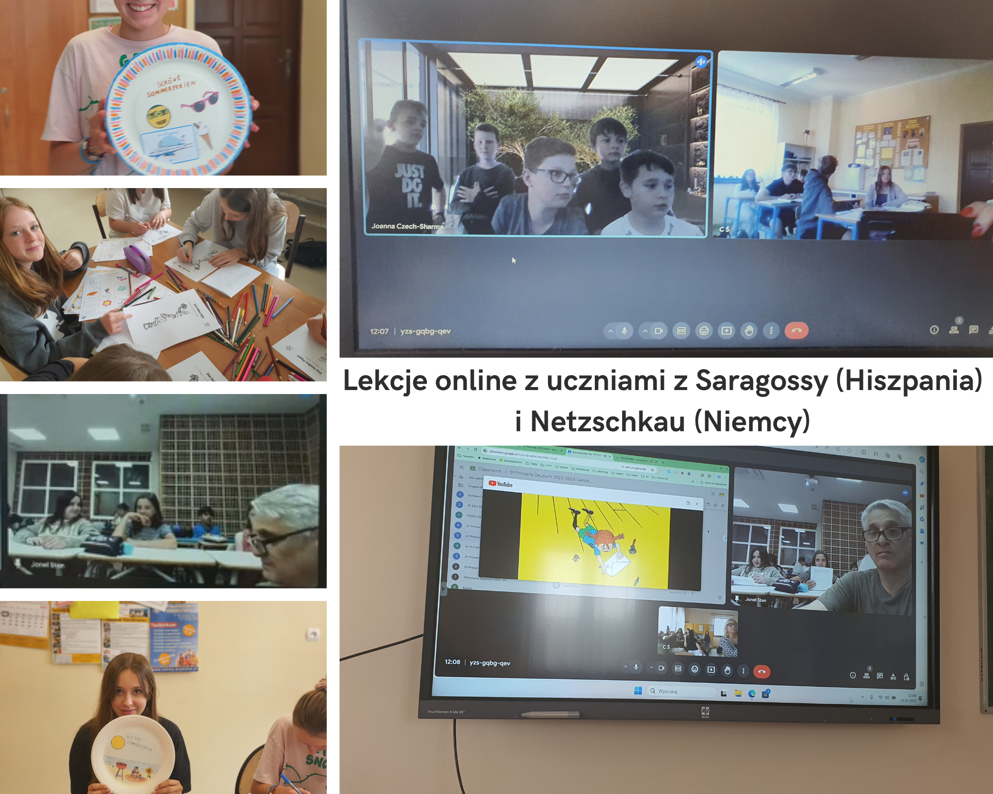 Kolaż zdjęć związanych z aktywnościami realizowanymi w ramach projektów eTwinning