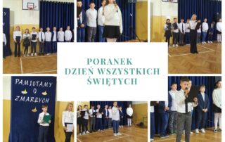 Poranek z okazji wszystkich świętych - uczniowie klasy 4 podczas swojego występu