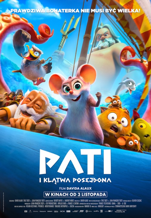 Plakat, promujący film "Pati i klątwa Posejdona".