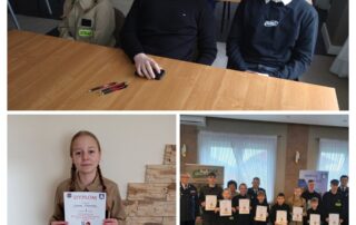 Kolaż ze zdjęć z Etapu Gminnego Ogólnopolskiego Turnieju Wiedzy Pożarniczej