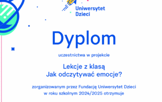 Zdjęcie dyplomu dla klasy 4 - Uniwersytet Dzieci.