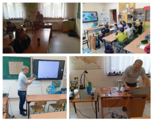 Pan Mirosław Żołądź i i uczniowie klasy 3