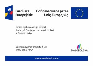 Plakat - projekt "Let's go!" - dwujęzyczne przedszkolaki w Gminie Łącko