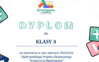 Dyplom dla klasy za udział w projekcie.