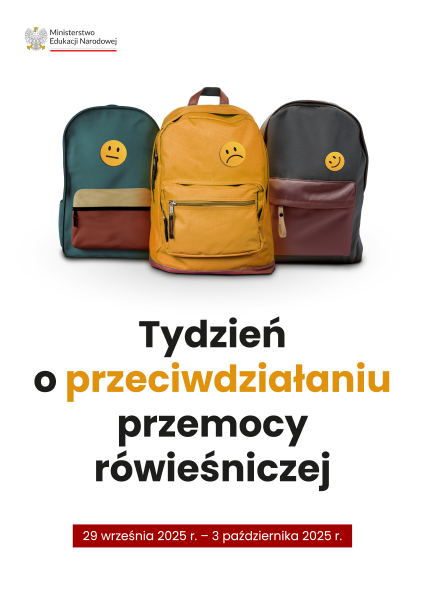 Plakat inicjatywy Tydzień o przeciwdziałaniu przemocy rówieśniczej