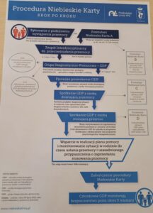 Plakat - procedura niebieskiej karty.