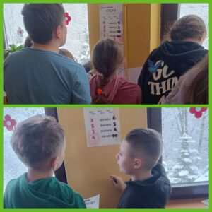 Uczniowie podczas rozwiązywania zadań.