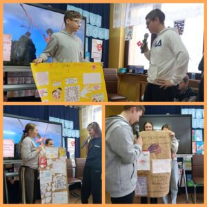 Klasa Vi, klasa VII, klasa VIII podczas prezentacji praw dziecka.