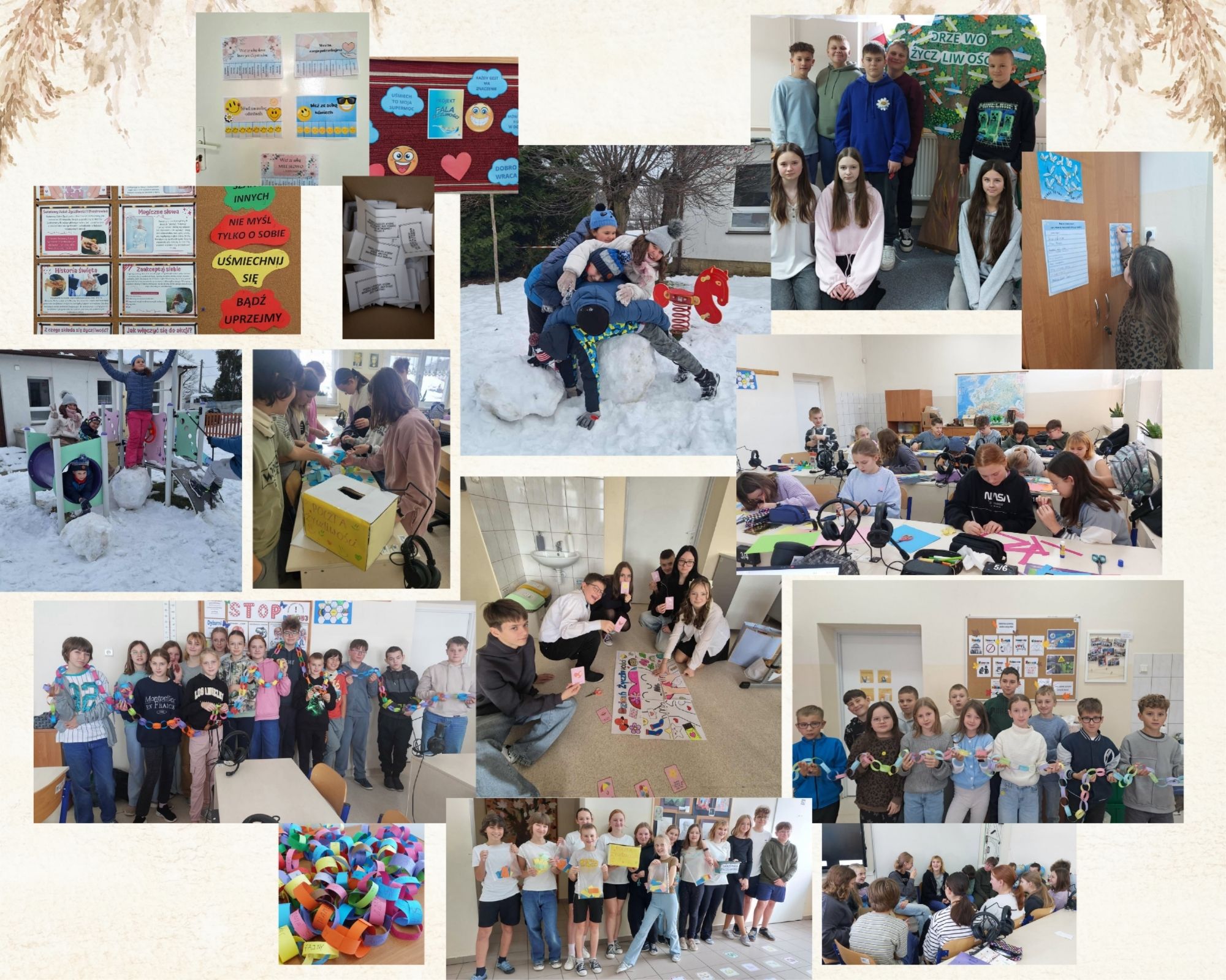 Kolaż zdjęć z różnymi aktywnościami