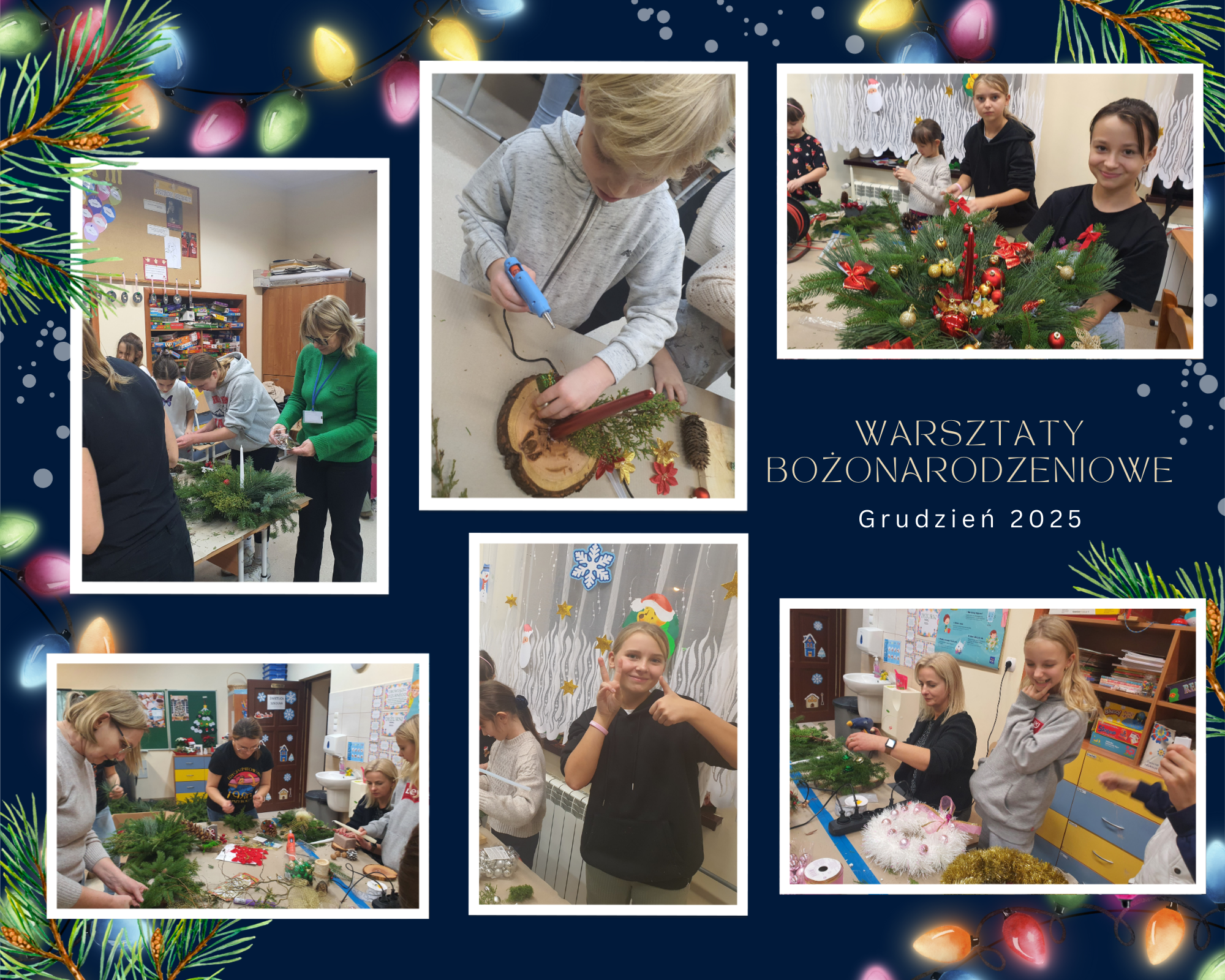 Kolaż zdjęć przedstawiający uczestników warsztatów