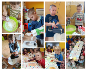 Aktywności dzieci podczas przygotowania gofrów
