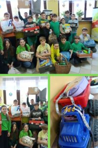 Uczniowie w Dniu Bez Plecaka.