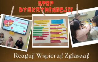 Kolaż trzech zdjęć z aktywności uczniów podczas zajęć