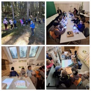 Uczniowie podczas warsztatów w czasie wycieczki.