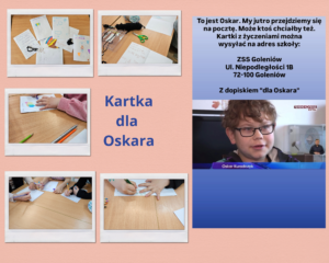 Aktywności w ramach przygotowania kartek dla chorego chłopca