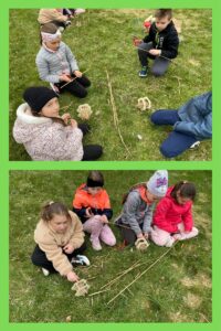 Uczniowie podczas warsztatów w plenerze.