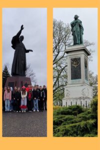 Kolaż zdjęć - pomnik Jana Pawła II.