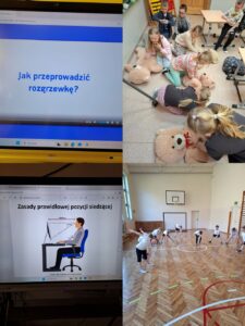 Uczniowie kl. I podczas realizacji projektu.