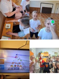 Uczniowie kl. I podczas realizacji projektu.